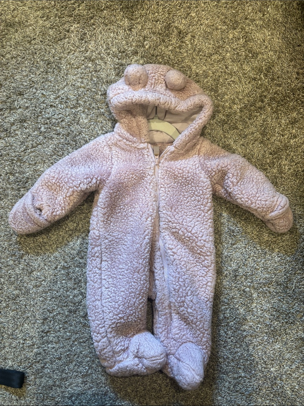 Carter's Light Pink Sherpa Baby Footed One-Piece